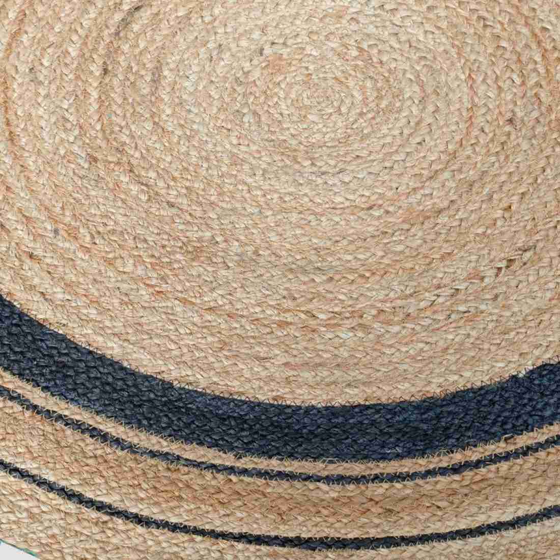 Natural Jute and Cotton Ecofriendly Round Carpet. Perfect for Living Room
