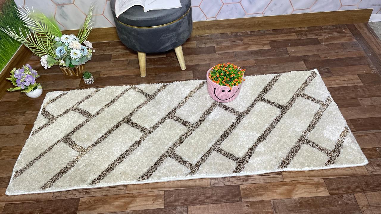 Soft Premium Micro Ivory & Mix, Multi Colour Waves Kitchen & Bedside Runner