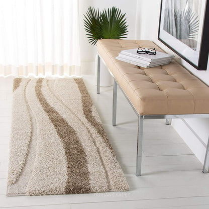 Ivory with Beige Beautiful Premium Micro Runner. Anti skid Rubber Baking Carpet