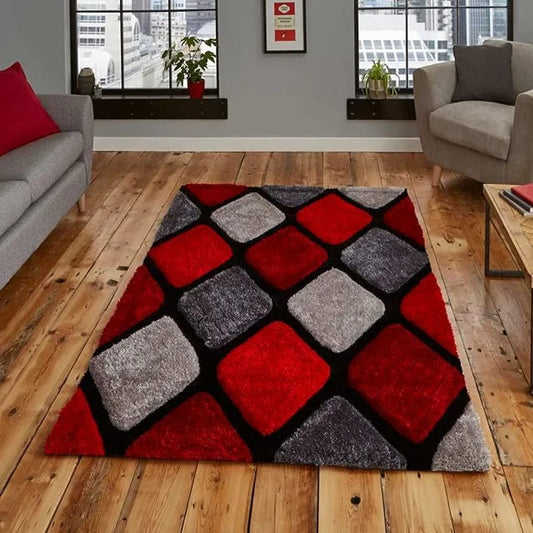 Multi Colour Luxurious 3D Shaggy Rug Carpets