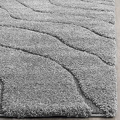 Grey Wavs Carpet Premium Microfiber Shaggy Carpet Rug