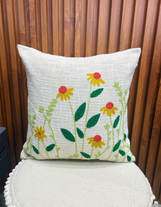 Elegant Designer Cushion Covers – Soft & Durable with Beautiful Floral Embroidery for Living Room Sofa