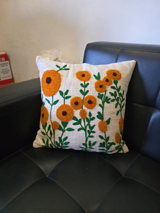 Elegant Designer Cushion Covers – Soft & Durable with Beautiful Floral Embroidery for Living Room Sofa
