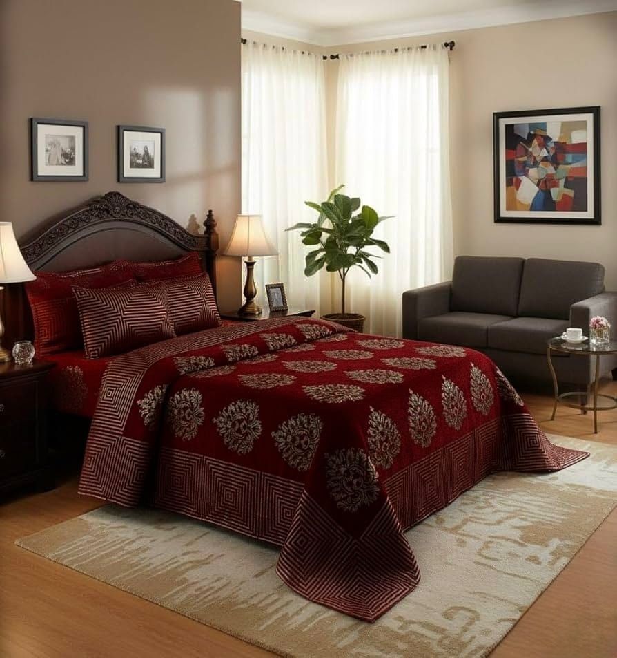 Luxury Chennile King Bedcover Set