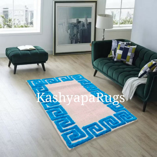 KASHYAPARUGS - Skin Beige and Ivory 3D Design Carpet for Living Room | Bedroom, Sofa