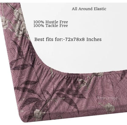 Kashyapa Rugs  Premium Cotton Red Wine Fitted Bedsheet – Double Bed Size with 2 Pillow Covers