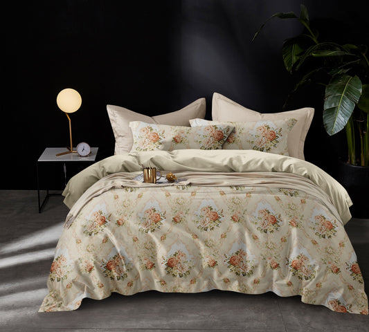 Kashyapa Rugs  Premium Cotton Fitted Bedsheet – Double Bed Size with 2 Pillow Covers