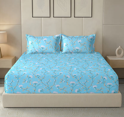 Kashyapa Rugs Premium Double Bed Flat Bedsheet with 2 Pillow Covers | Soft, Breathable & Durable Bedding Set