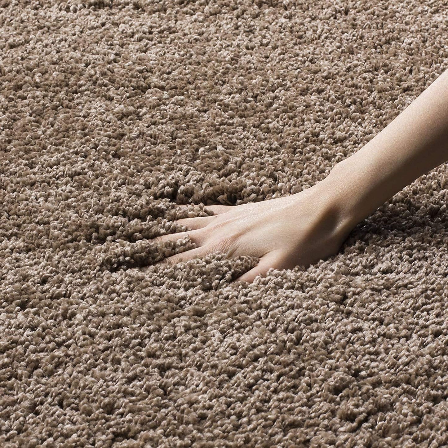 Beige Colour Soft Microfiber Round Carpet.