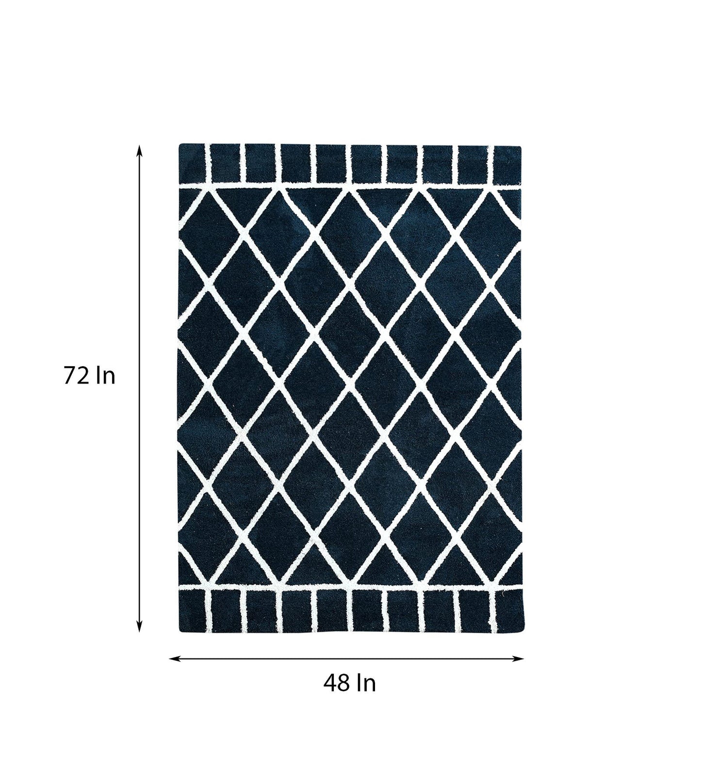 Micro Blue and Ivory Design Cross Diamond Luxury Carpets.