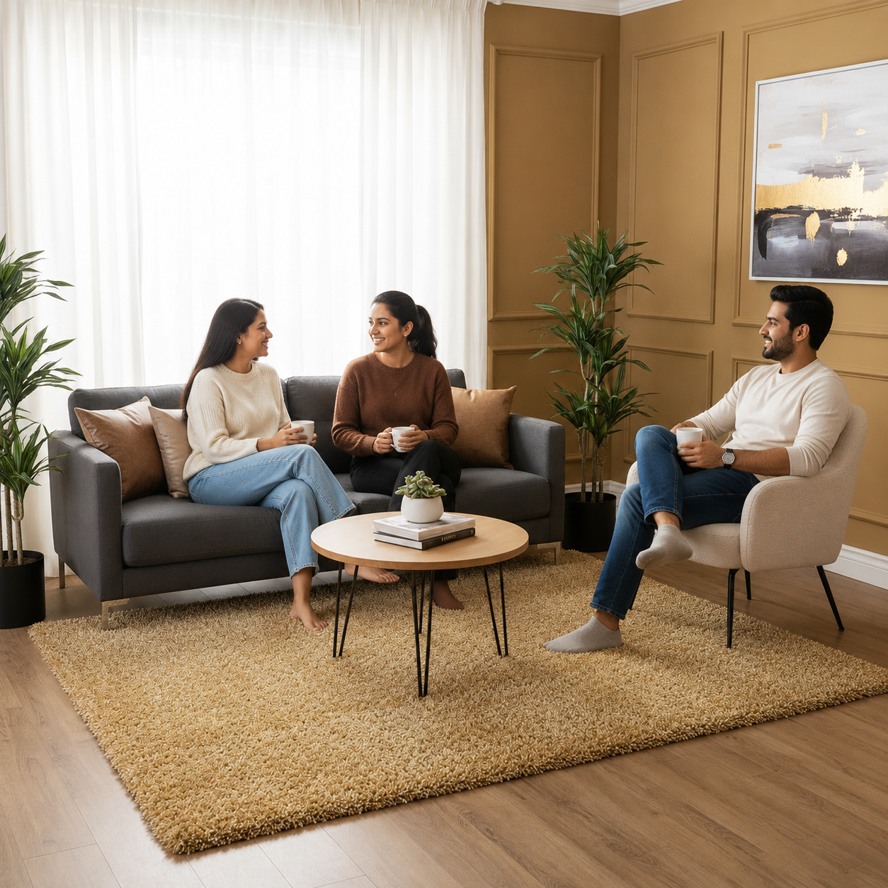 Premium Multi Color Extra Soft Carpet For Living Room (2 Inch Pile)