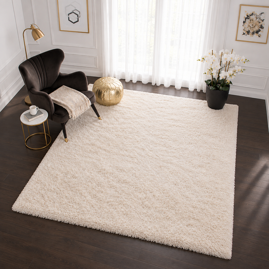 Micro Plain Cream Colour 2-Inch Pile Soft Carpet – Soft Feel with Anti-Skid Backing