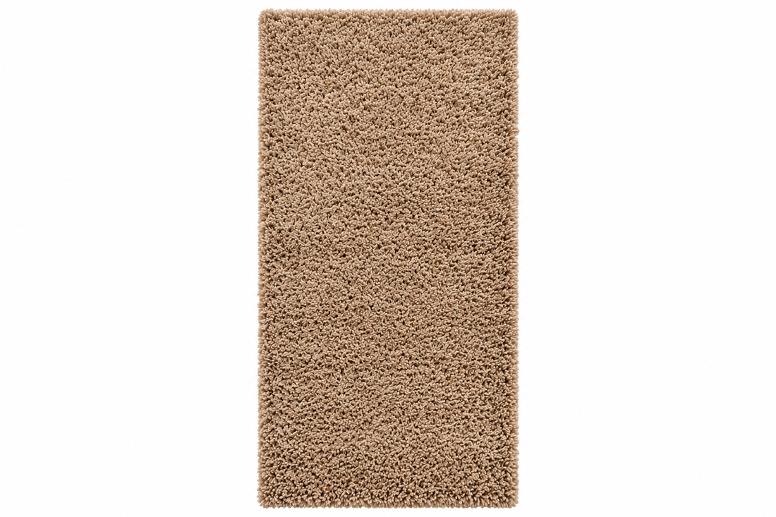 Brown 2 inch long pile Plain Beautiful Premium Microfiber Bedside Runner -  Soft Feel, Anti-Skid  Backing