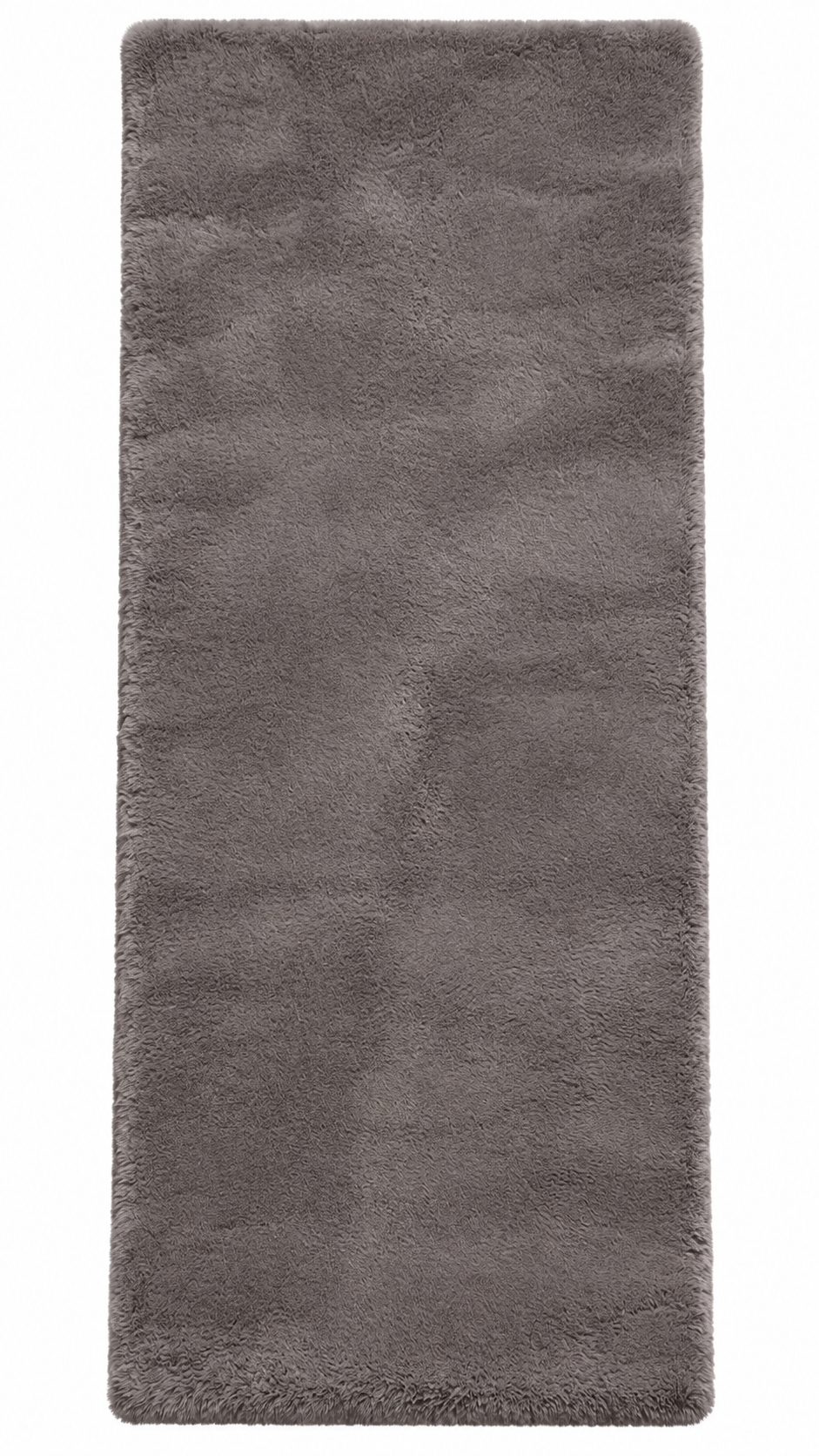 Supersoft Grey Rabbit Fur Bedside Runner