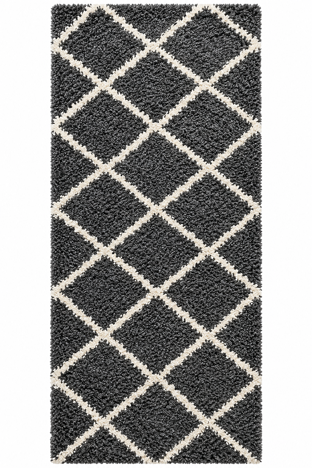 Dark Grey & White Premium Microfiber Runner – Soft Feel, Anti-Skid  Backing