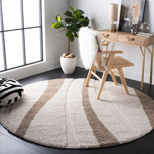 Kashyapa Rugs Collection- Ivory with beige Colour Soft Carpet.