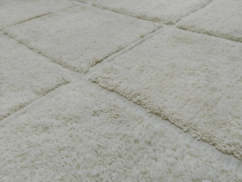 Ivory ( off white ) color Microfiber Carpet – Soft Feel & Anti-Skid Backing