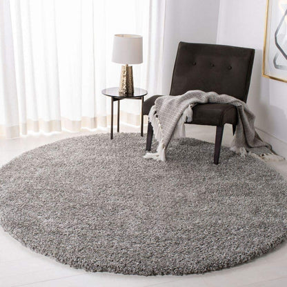 Plain Grey - Premium Soft Shaggy  Round Carpet