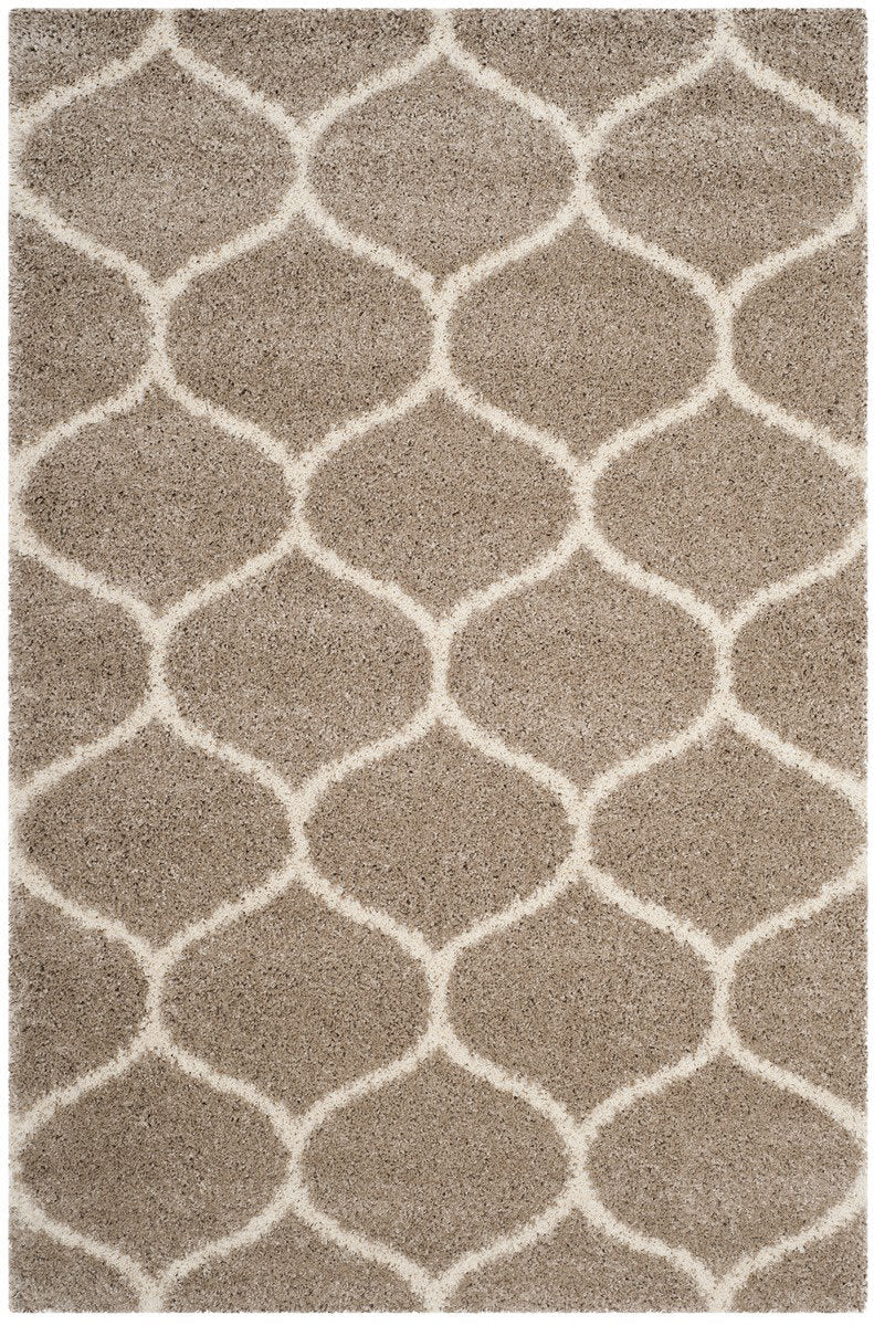 Kashyapa Rugs Collection- Micro Beige and Ivory Cross Design Moroccon Diamond Carpets. | Carpet for Living Room