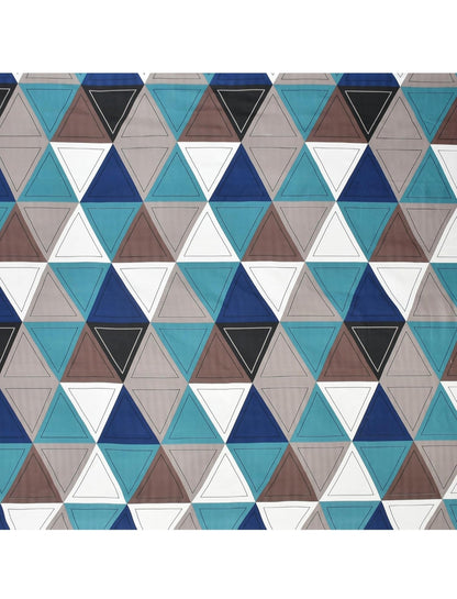 Kashyapa Rugs - 🌈 Multi Colours Triangle  📐 Cotton Fitted Bedsheet Double Bed Size ( 1 Bedsheet + 2 Pillow Covers )