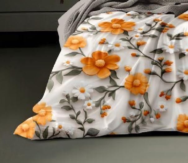 Kashyapa Rugs - 7D Premium Glace Cotton Flat Bedsheet – Double Bed Size with 2 Pillow Covers