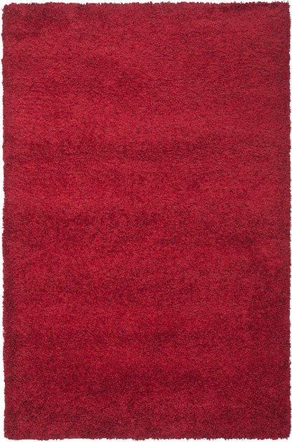 2 inch long pile Extra Fluffy Beautiful Red Premium Microfiber Bedside Runner - Soft Feel, Anti-Skid Rubber Backing