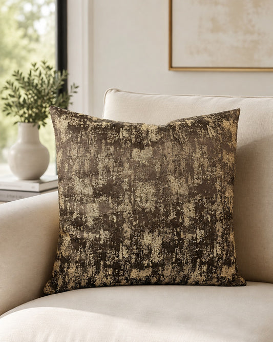 Brown and gold Jacquard Fabric Cushion Cover with Beautiful  for Living Room Sofa-08