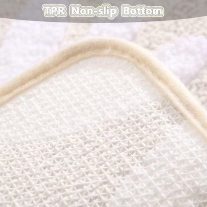 Affordable Mat for Floor Coffee & Beige Super Soft Microfiber Door Mats for Home & Office. pack of 1 Pcs.