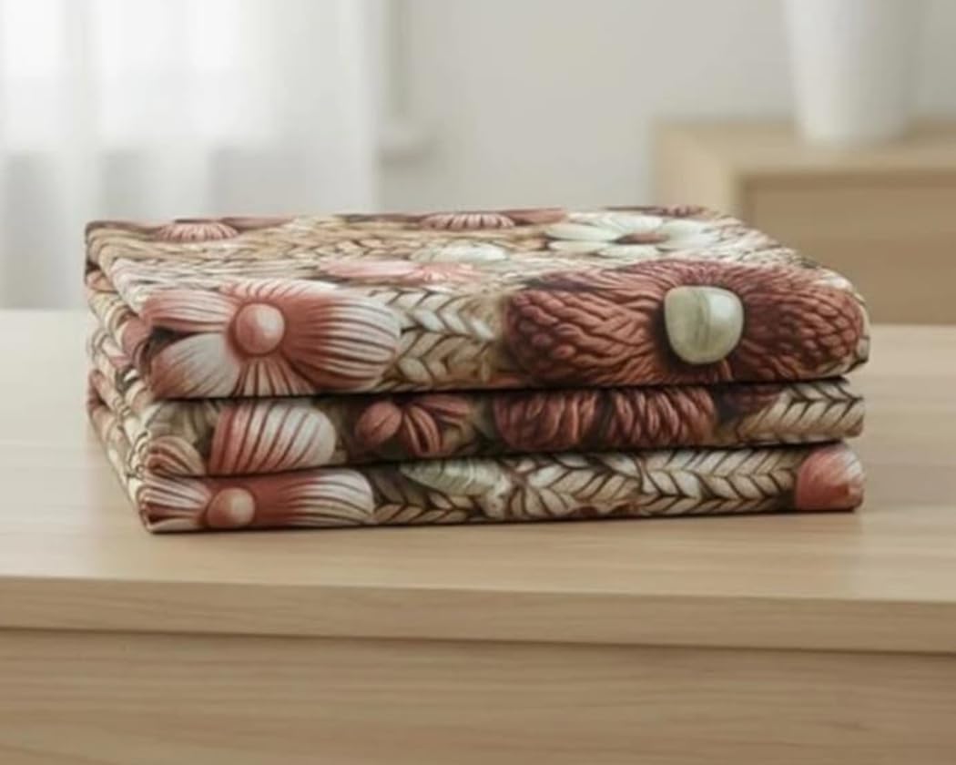 Kashyapa Rugs -7D Premium glace Cotton Flat Bedsheet – Double Bed Size with 2 Pillow Covers
