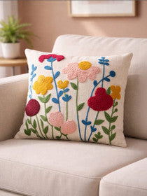 Elegant Designer Cushion Covers – Soft & Durable with Beautiful Floral Embroidery for Living Room Sofa-011