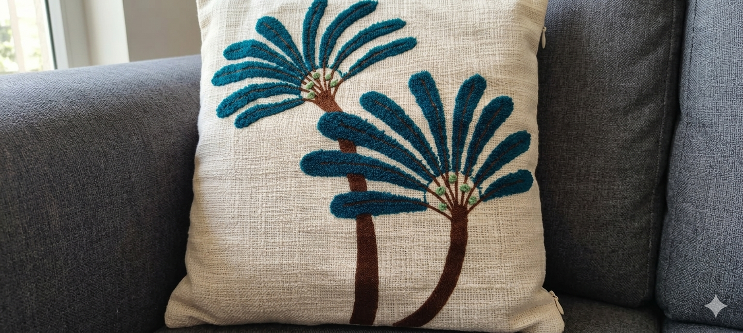 Elegant Designer Cushion Covers – Soft & Durable with Beautiful Floral Embroidery for Living Room Sofa-07